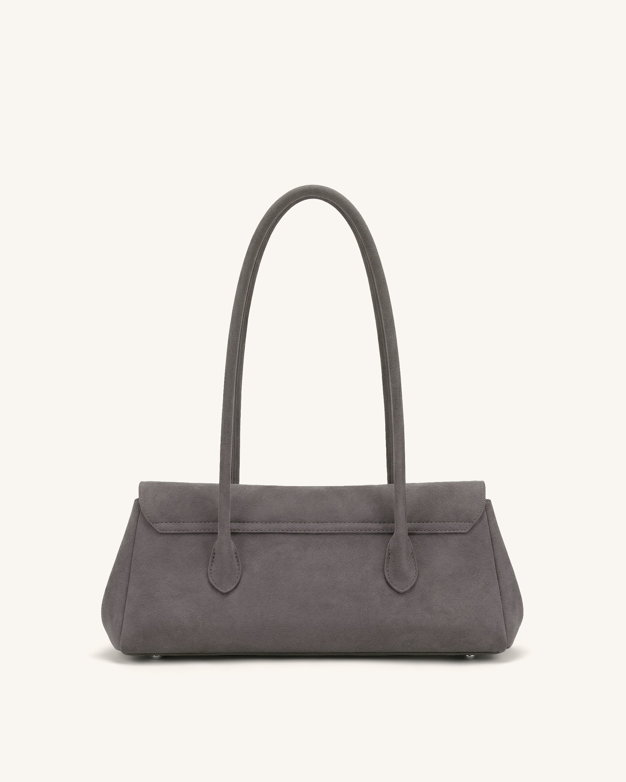 Solenne Faux Suede East-West Shoulder Bag - Taupe