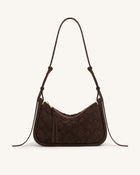 Zirelle Woven Faux Suede Hobo Bag - Brown