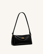 Lucia Asymmetric Flap Shoulder Bag - Black