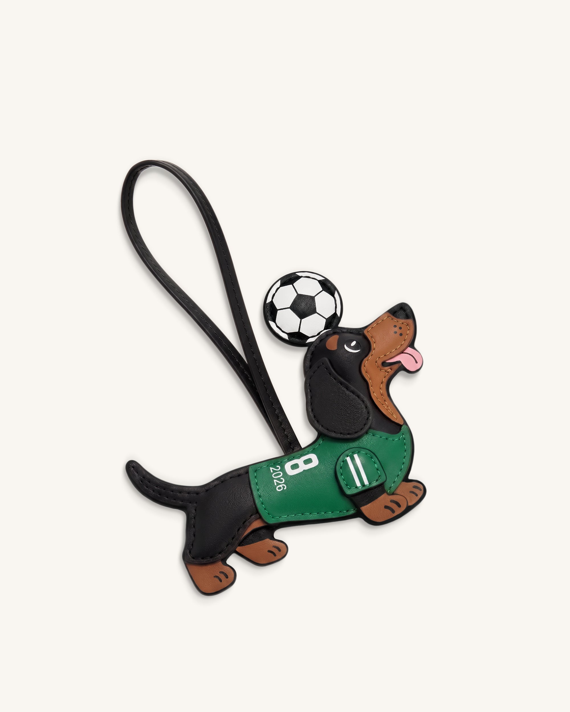 World Cup Dachshund Soccer Jersey Bag Charm - Green