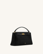 Carmen Faux Suede Top Handle Bag - Black