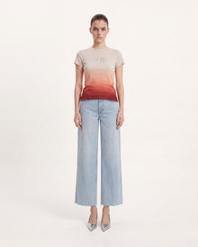 The Luminous Gradient Rhinestone Logo Tee - Mars Mirage