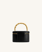Natalie Metal Geometric Pendant Handle Bag - Black