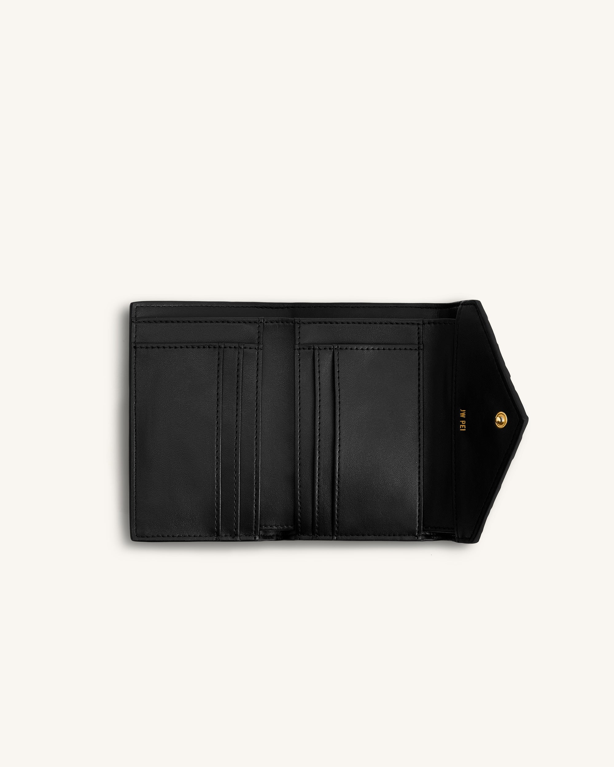 Celeste Woven Textured Envelope Wallet - Black
