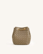 Yara Hand-Woven Bucket Bag - Taupe