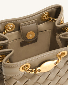 Yara Hand-Woven Bucket Bag - Taupe