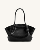 Hana Large Tote Bag - Black Croc