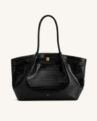 Hana Large Tote Bag - Black Croc