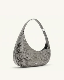 Harlee Shoulder Bag - Light Grey Croc