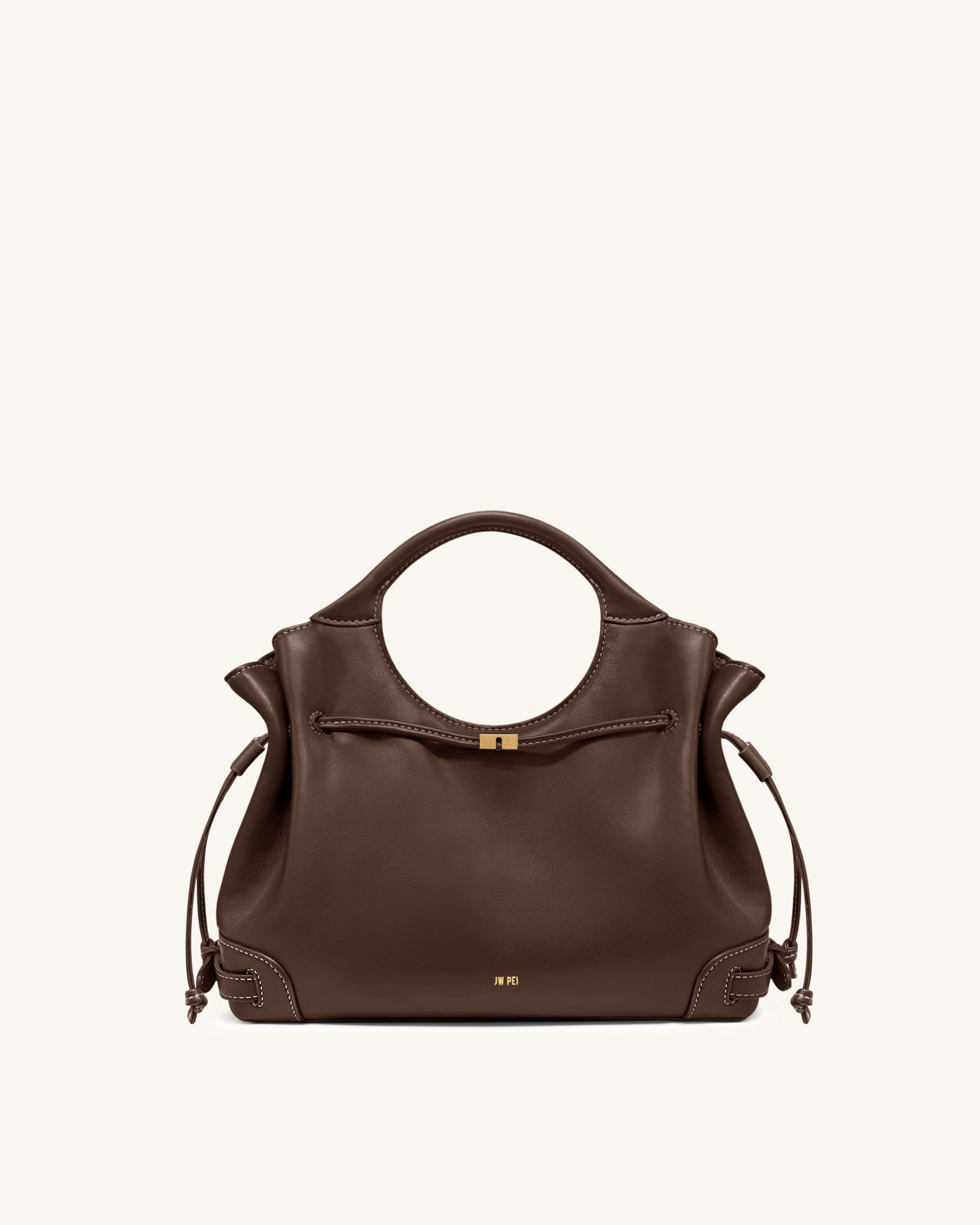 Virelle Drawstring Tote Bag - Brown