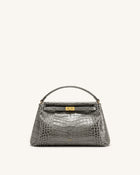 Carmen Top Handle Bag - Grey Croc