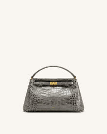 Carmen Top Handle Bag - Grey Croc