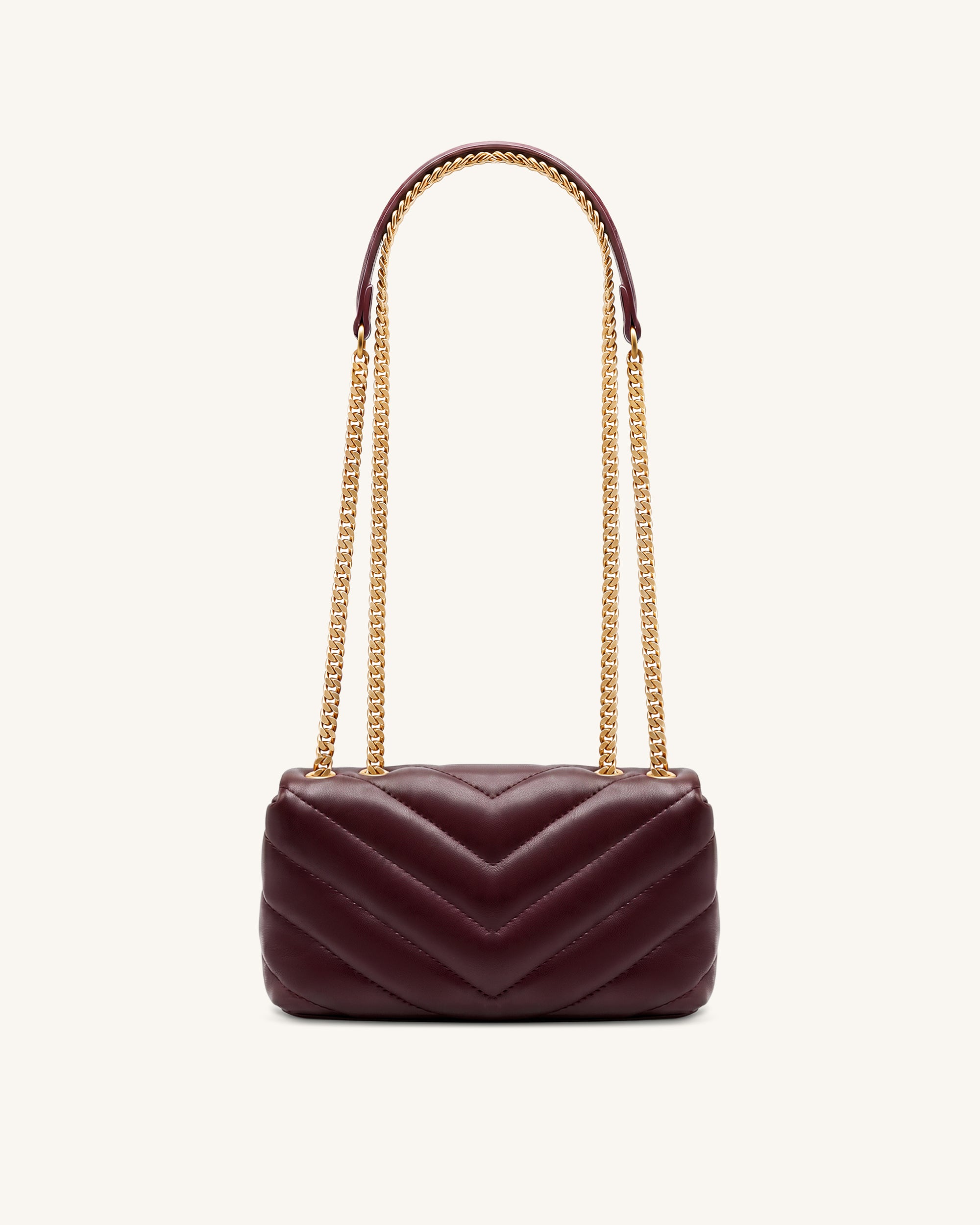 Riley Dachshund Quilted Flap Shoulder Bag - Deep Burgundy