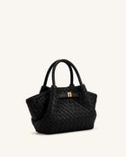 Hana Mini Weave Tote Bag - Black