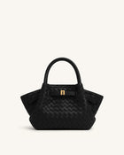 Hana Mini Weave Tote Bag - Black