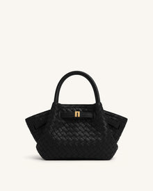 Hana Mini Weave Tote Bag - Black