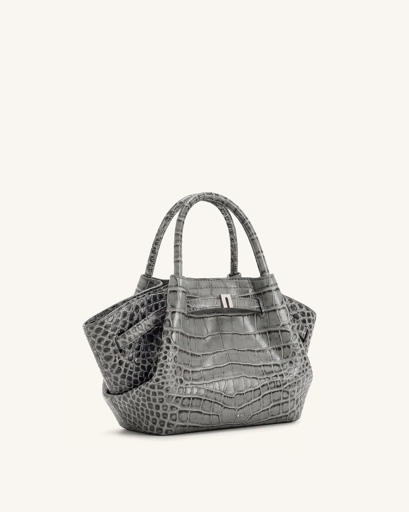 Hana Mini Tote Bag - Grey Croc