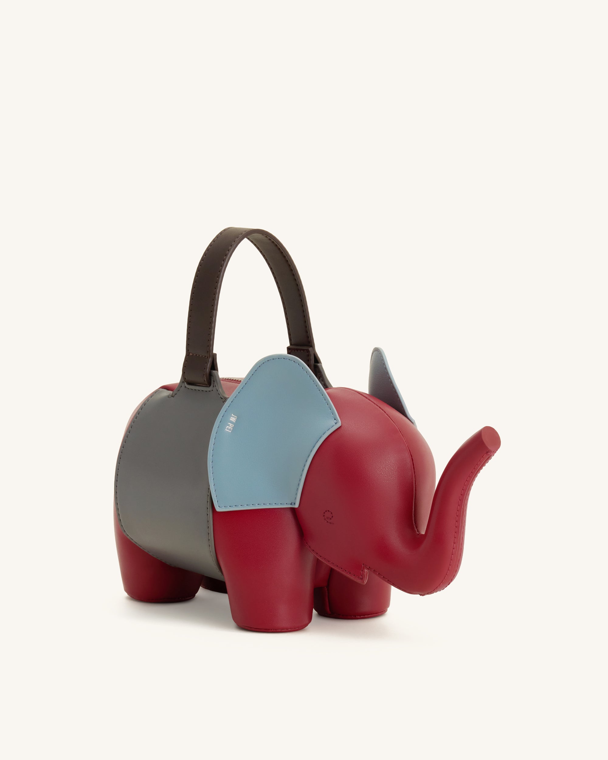Claire Elephant Shaped Handbag - Red/Dark Gray