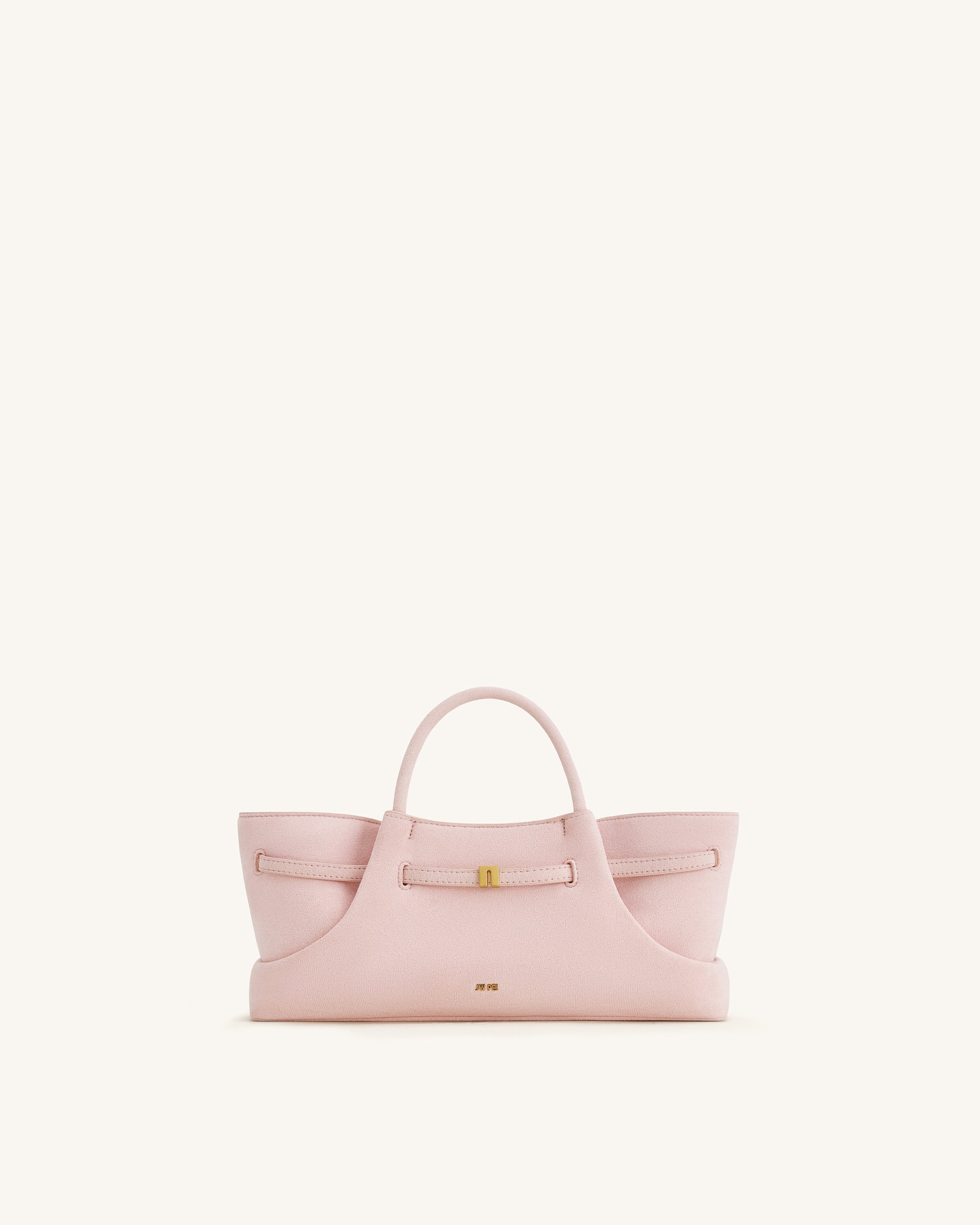 Maeve Dachshund Metal Charm Faux Suede Tote Bag - Pink