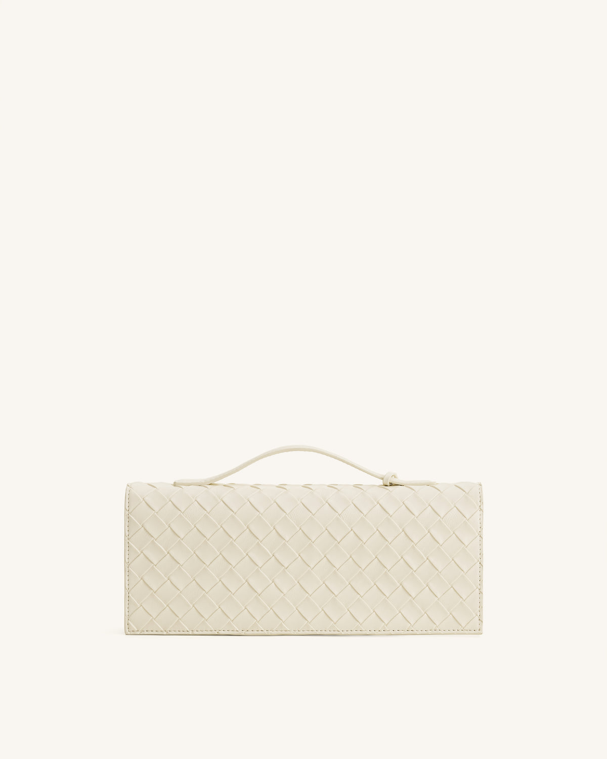 Celeste Woven Textured Envelope Top Handle Bag - Ivory