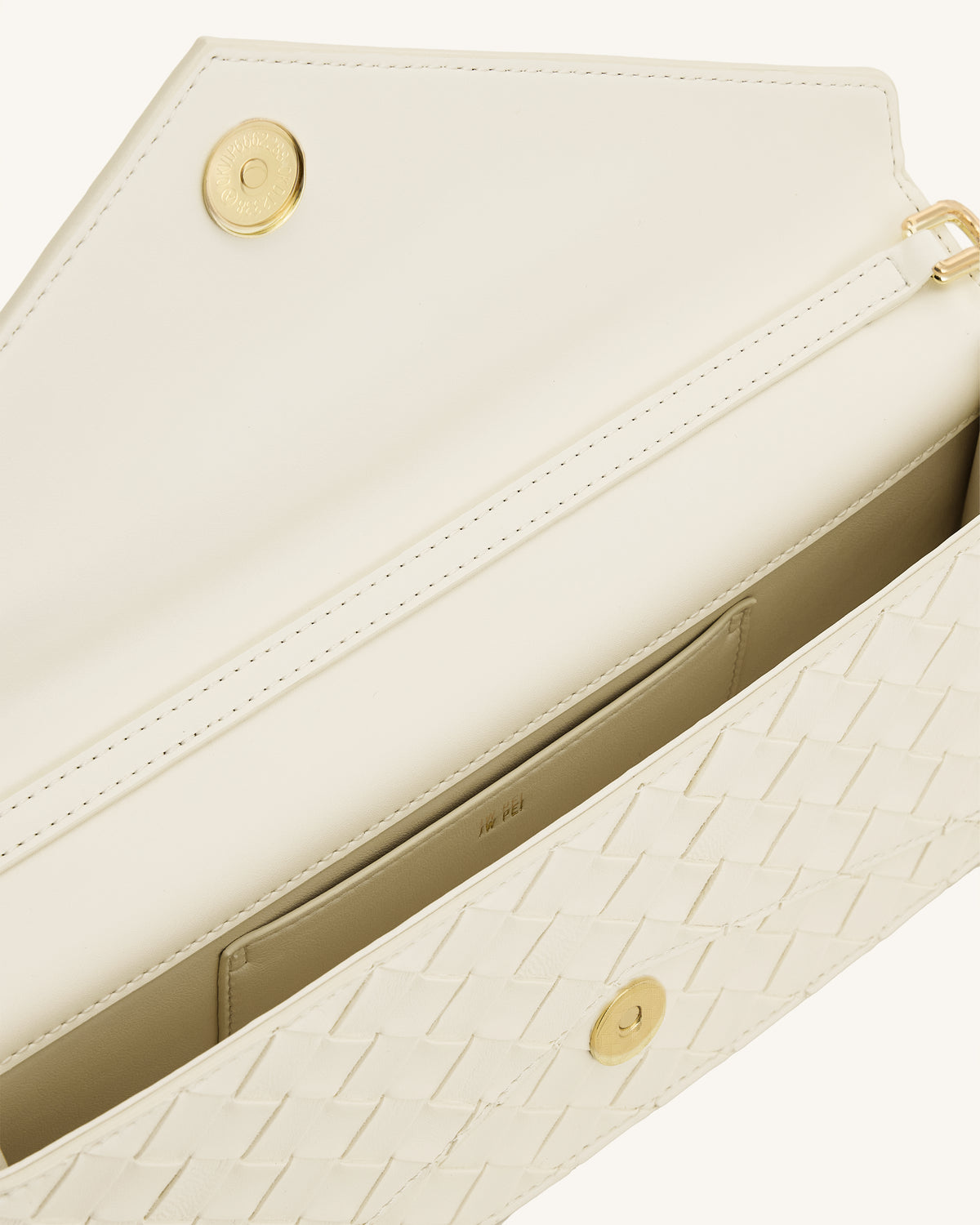 Celeste Woven Textured Envelope Top Handle Bag - Ivory