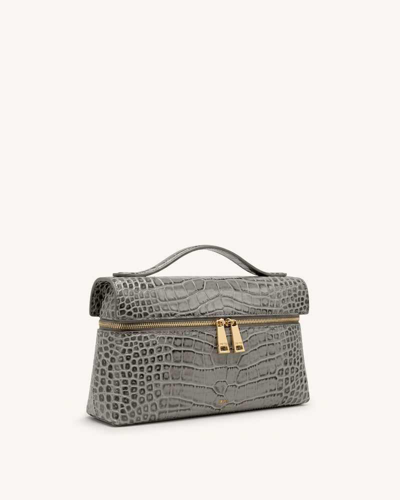 Thea Top Handle Bag - Grey Croc