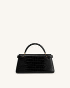 Elena Classic Top Handle Bag - Black Croc