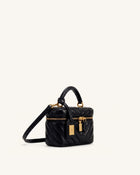 Cleo Box Shape Top Handle Bag - Charcoal Black