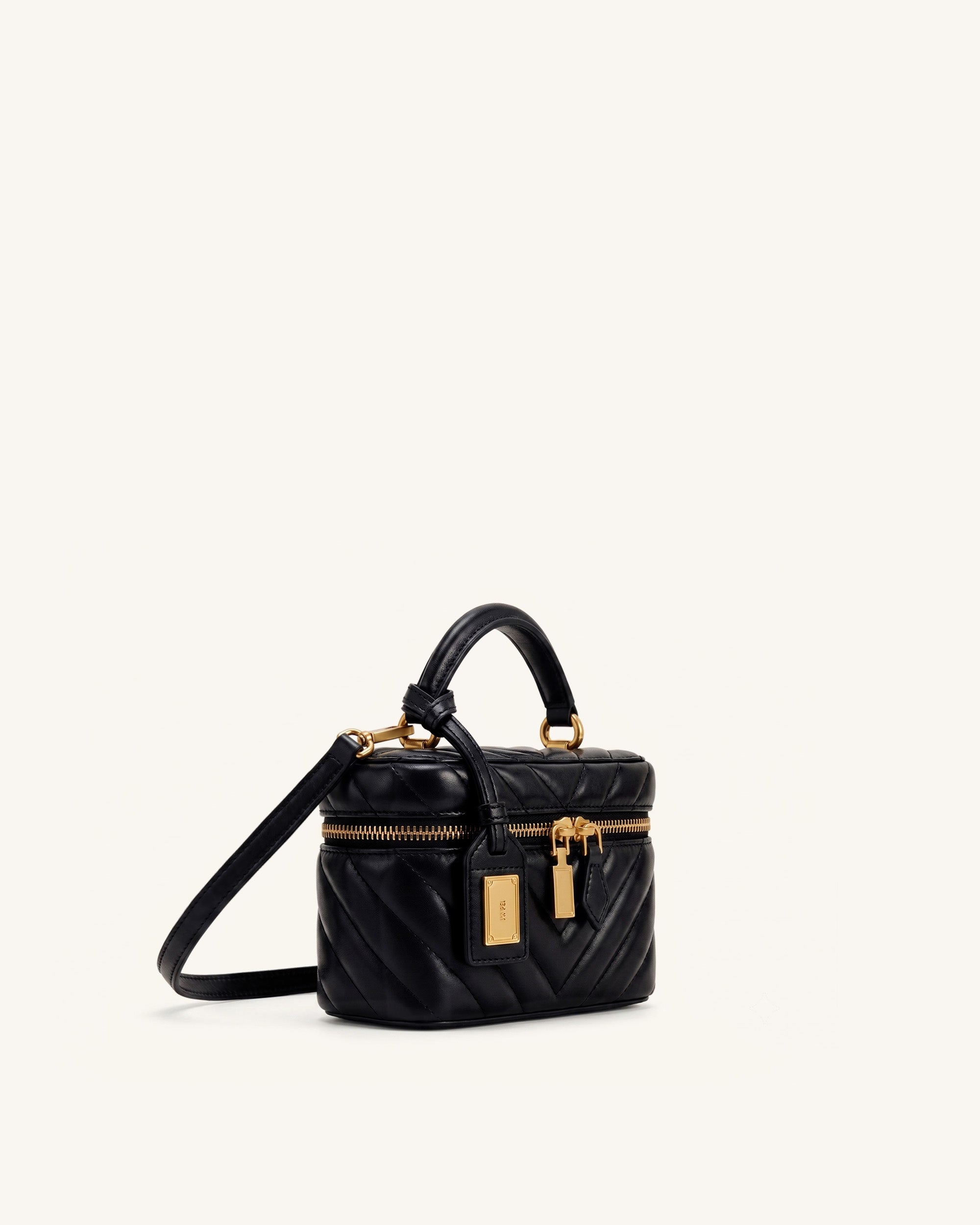 Cleo Box Shape Top Handle Bag - Charcoal Black