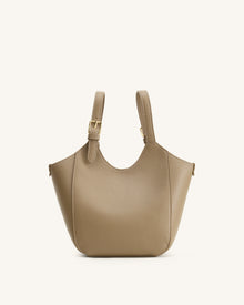 Ines Padlock Tote Bag - Gray Beige