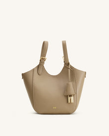 Ines Padlock Tote Bag - Gray Beige