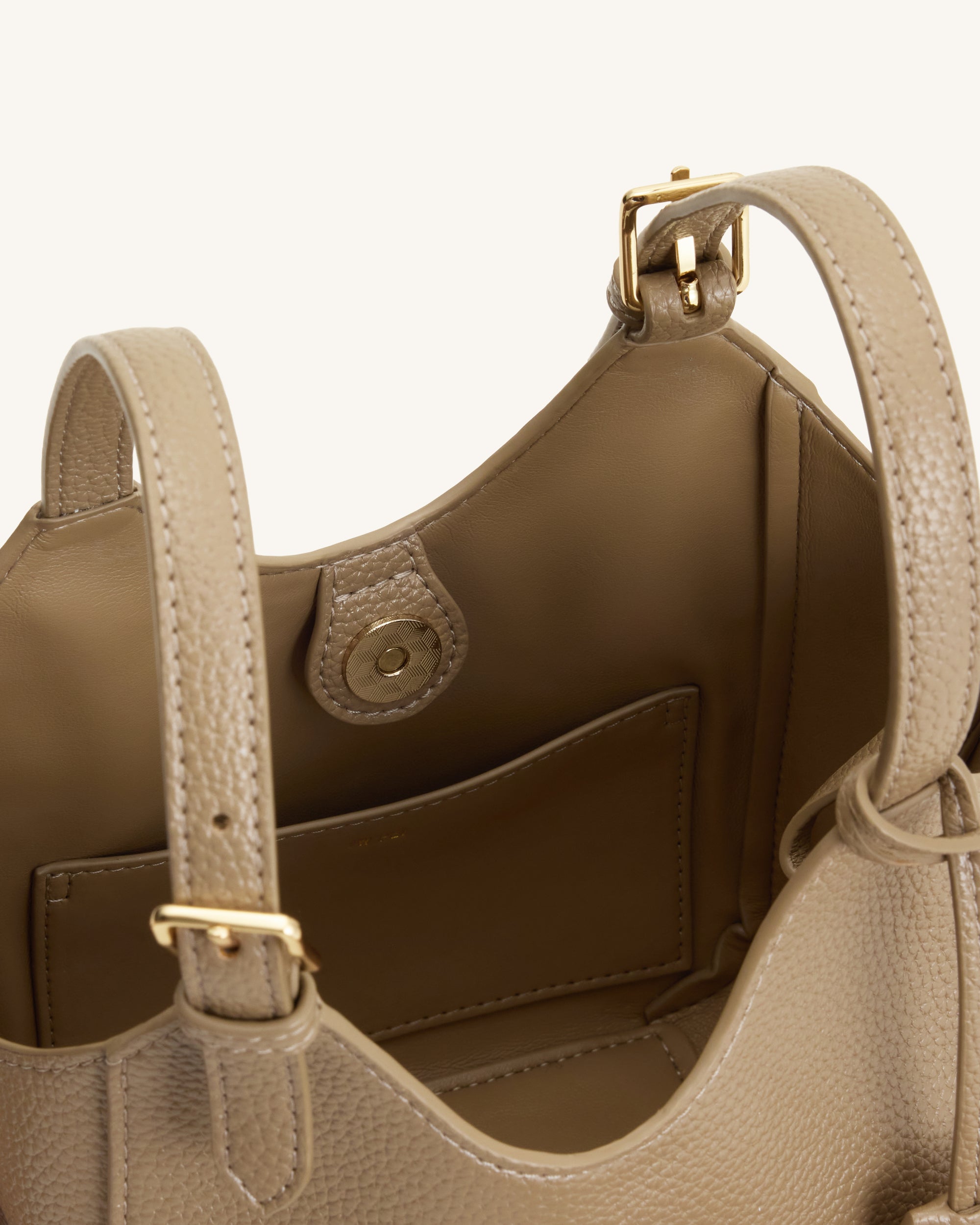 Ines Padlock Tote Bag - Gray Beige