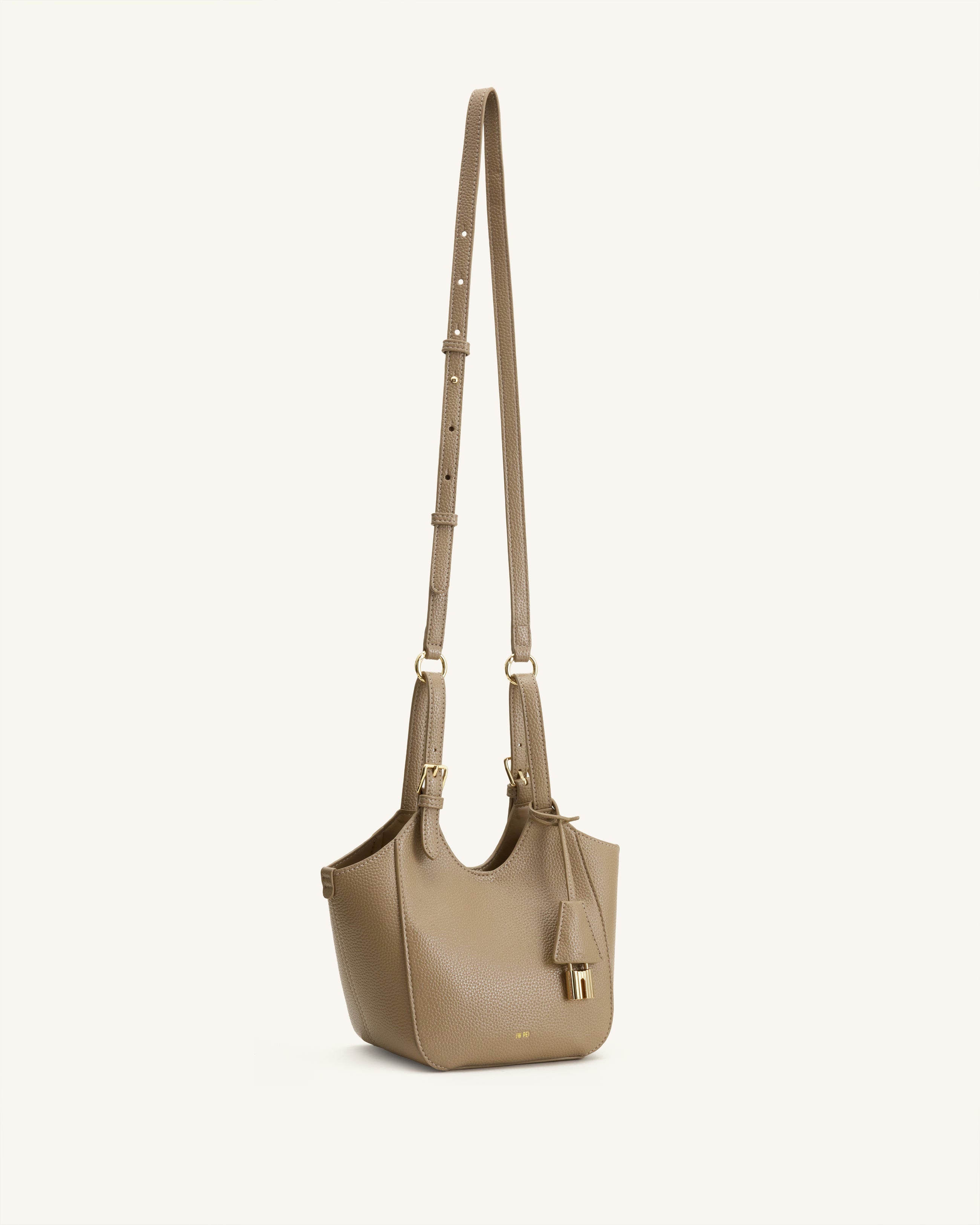 Ines Padlock Tote Bag - Gray Beige