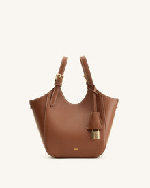 Ines Padlock Tote Bag - Chocolate Brown