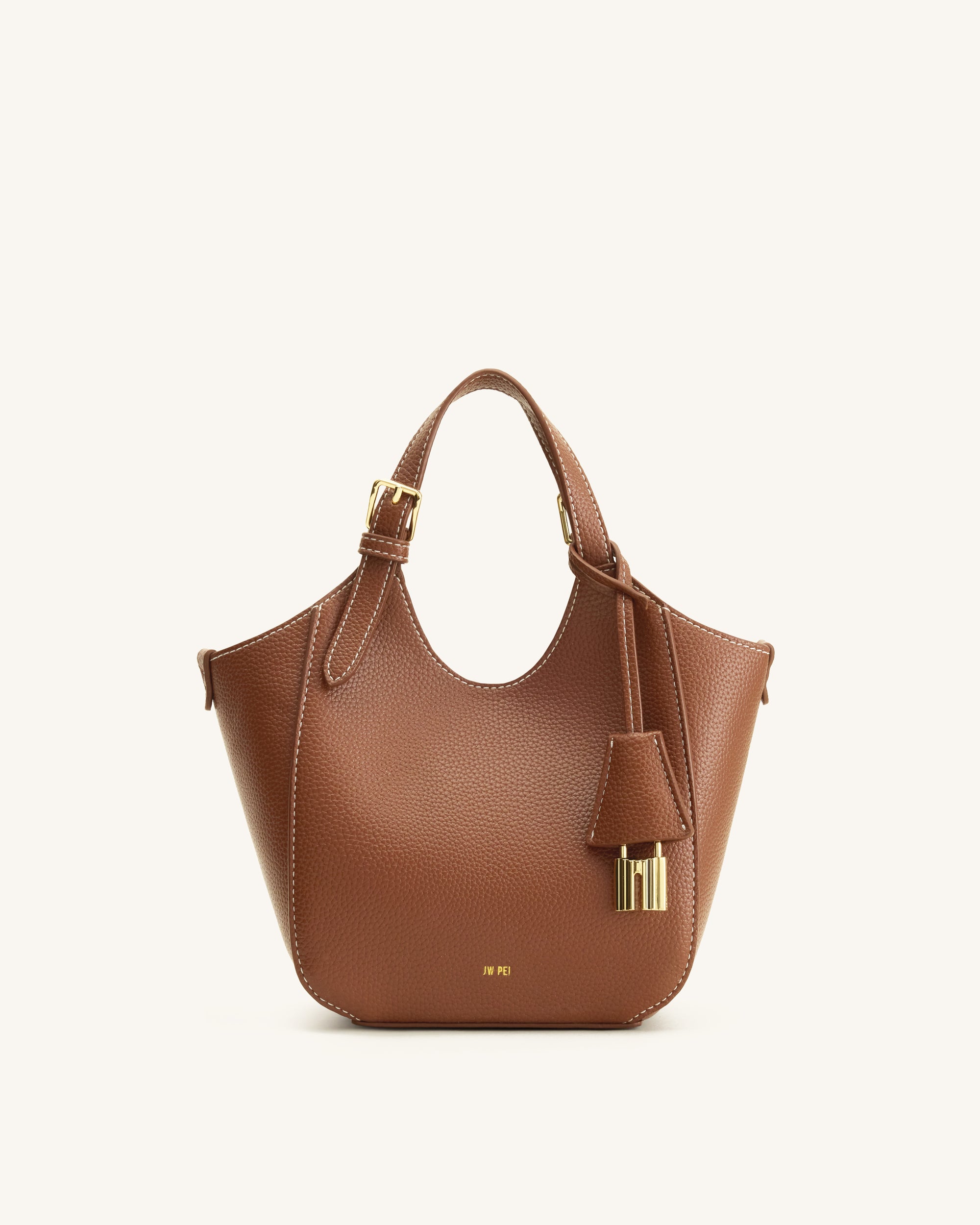 Ines Padlock Tote Bag - Chocolate Brown