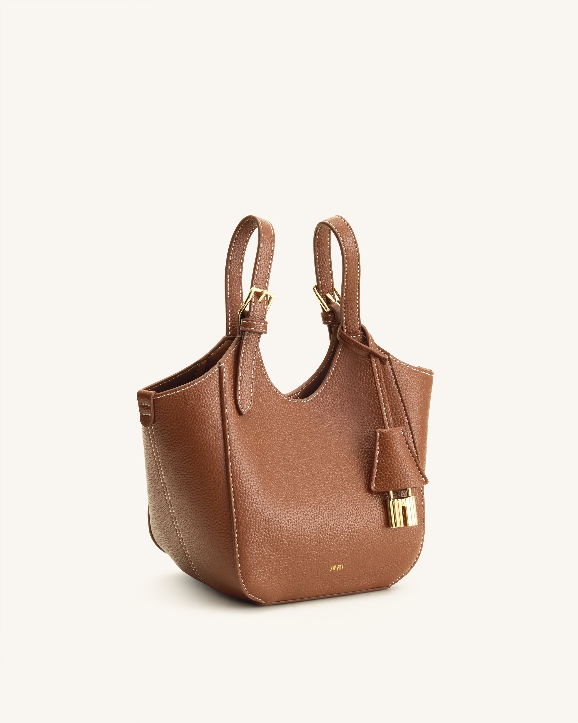 Ines Padlock Tote Bag - Chocolate Brown