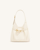 Alina Pebbled Hobo Bag - White