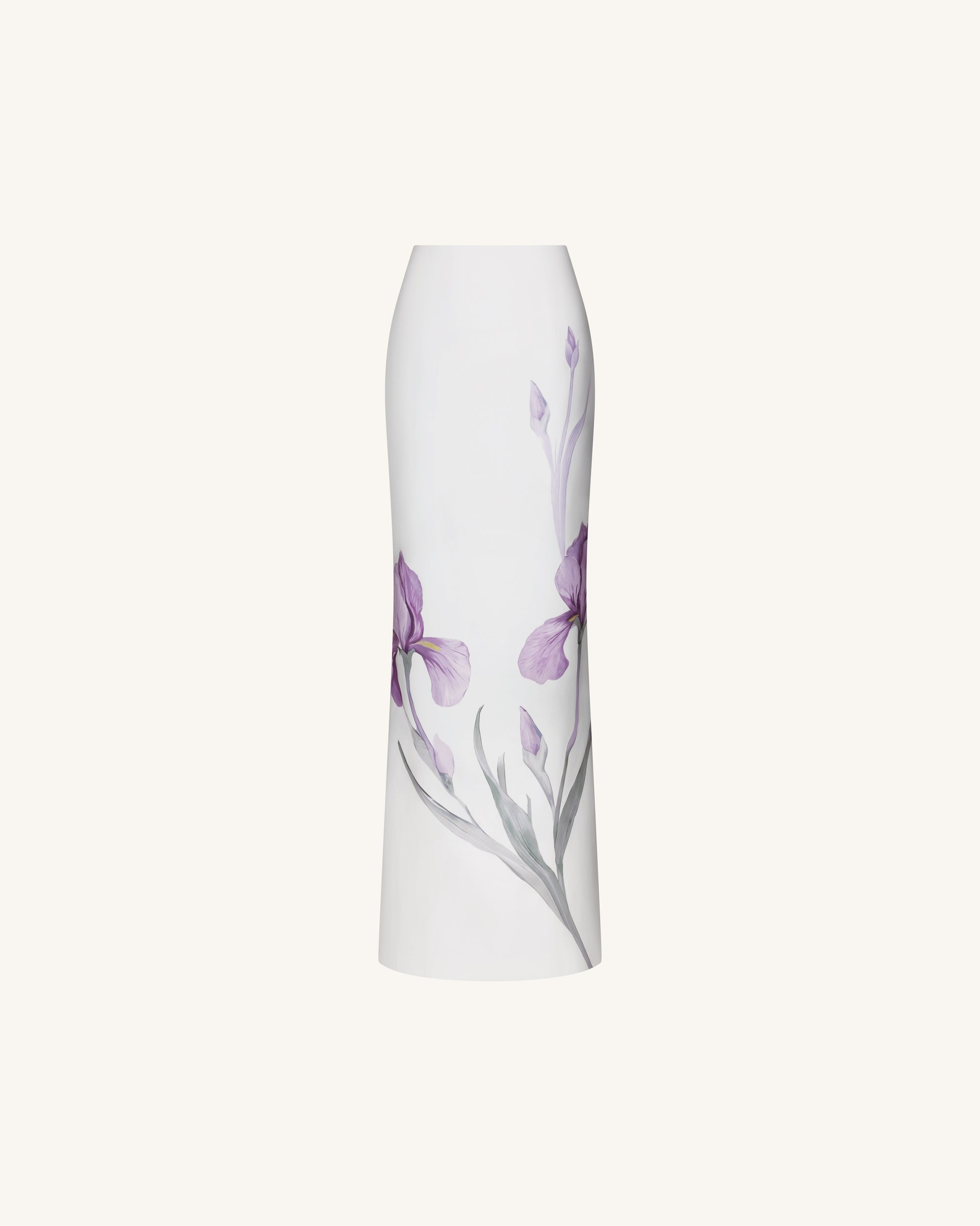 Iris Motif Maxi Skirt - White