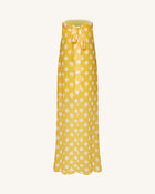 Polka-Dot Strapless Maxi Dress - Yellow