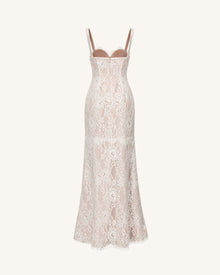 Lace Slit Maxi Dress - White
