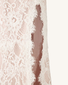 Lace Slit Maxi Dress - White