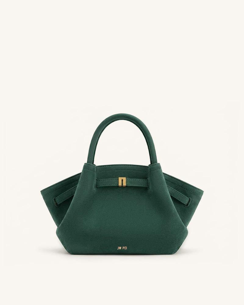Hana Mini Faux Suede Tote Bag - Forest Green
