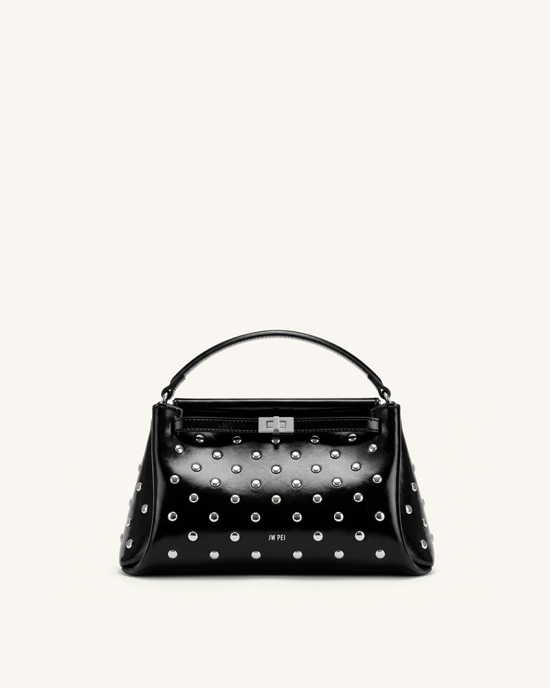 Carmen Studded Top Handle Bag - Ink Black