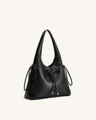 Celandra Drawstring Hobo Bag - Black