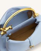 Bruna Dachshund Metal Handle Top Handle Bag - Light Blue