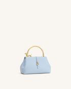 Bruna Dachshund Metal Handle Top Handle Bag - Light Blue