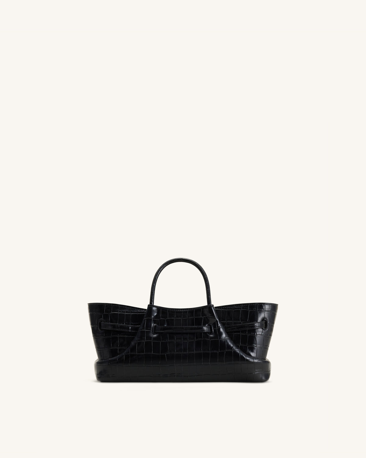 Maeve Dachshund Metal Charm Tote Bag - Black Croc