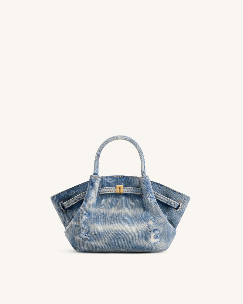 Hana Mini Denim Tote Bag - Blue