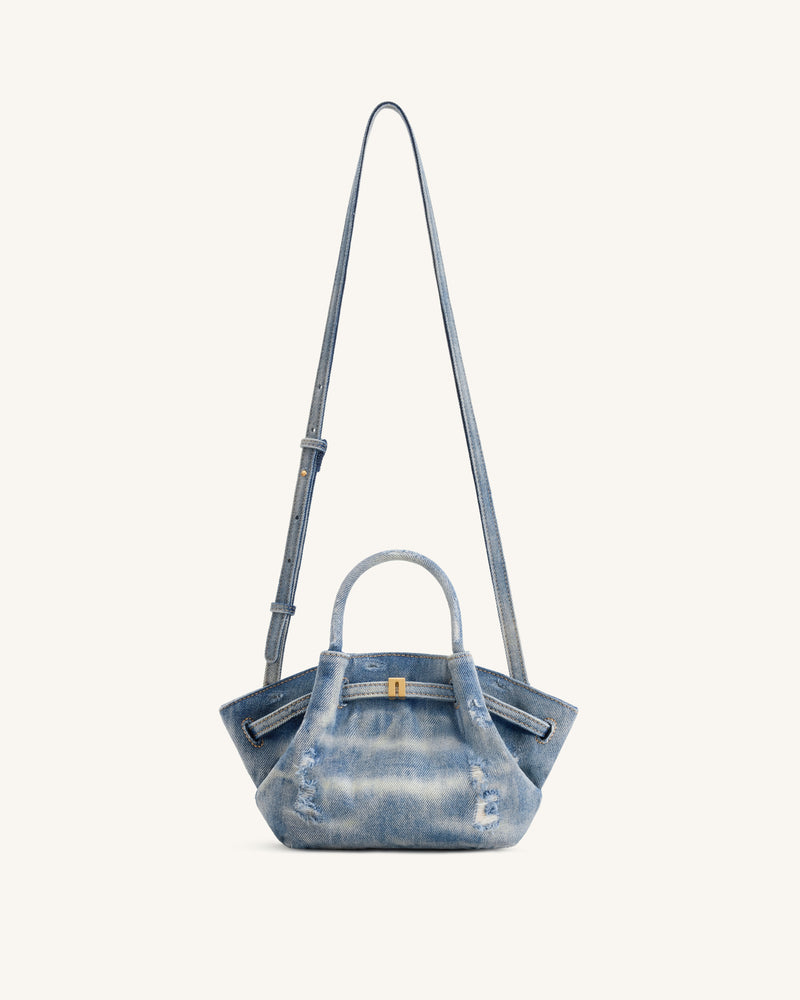 Hana Mini Denim Tote Bag - Blue