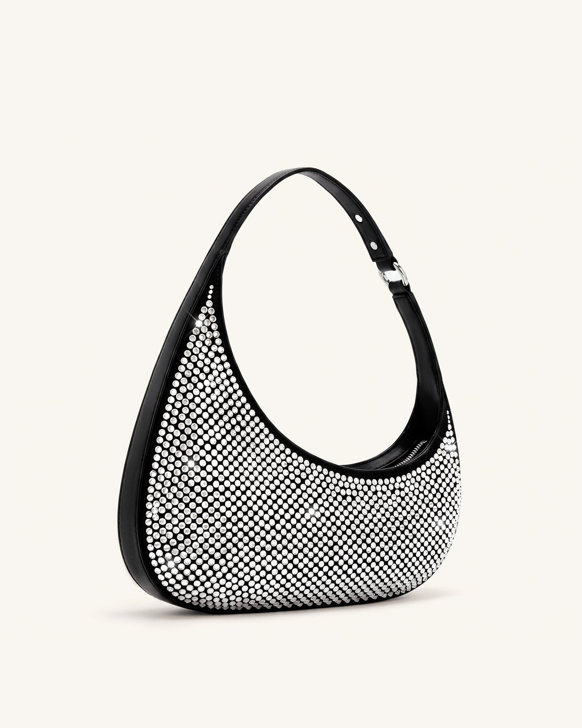 Harlee Artificial Crystal Shoulder Bag - Black